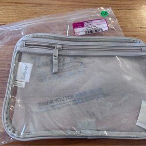 Thirty-one Clear Pocket-A-Tote with Tan Trim